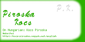 piroska kocs business card